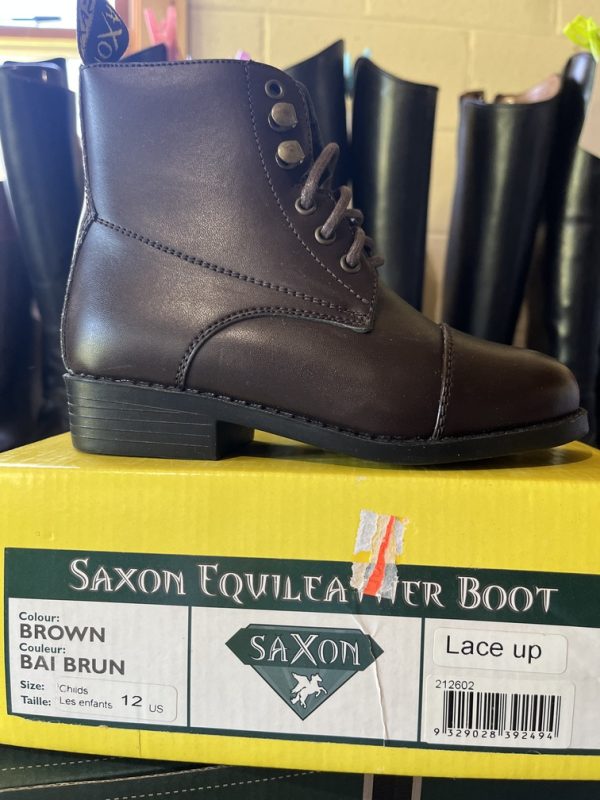 NEW Saxon Equileather Kids Paddock Boots size 12
