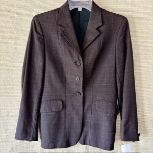 Ladies Pytchley Brown Windowpane Show/Hunt Coat 4-6