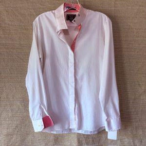 Ladies Beacon Hill White w/Pink Show Shirt size 38