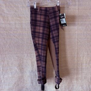 Childs Eqituff Breeches size 6 Beige-Black Plaid
