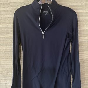 Ladies Tailored Sportsman Quarter Zip Navy Shirt Small
